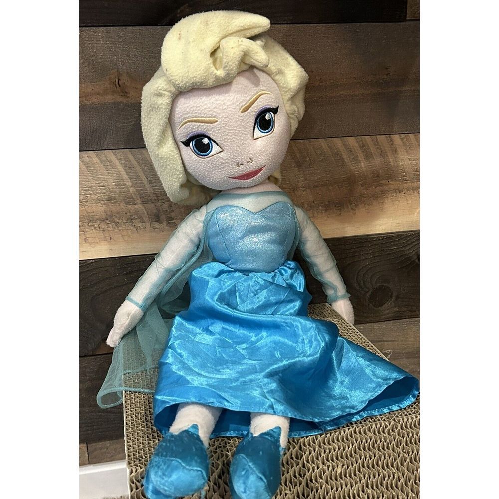 Disney Frozen Elsa Large Blue Dress Plush Doll 25" Stuffed Toy